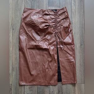 Fake Leather Pencil Skirt